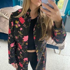 Shanghai Tang silk embroidered long jacket